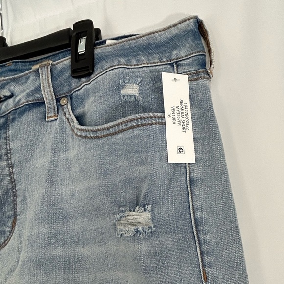 NWT Seven7 Denim Shorts Women’s Size 16, 9 in Inseam Sunset Bermuda Frayed Leg - Picture 5 of 13